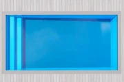 Atlantic 5 Patio Left fibreglass pool shell viewed from above