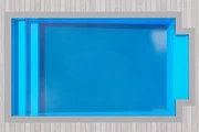 Atlantic 6 Patio Bay fibreglass pool shell viewed from above