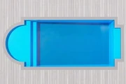 Atlantic 6 Patio Left fibreglass pool shell viewed from above