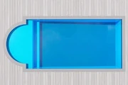 Atlantic 7 Patio Bay fibreglass pool shell viewed from above
