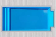 Atlantic 7 Patio Left fibreglass pool shell viewed from above