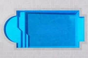 Atlantic 7 Patio fibreglass pool shell viewed from above