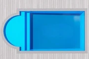 Atlantic 7 fibreglass pool shell viewed from above