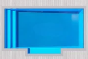 Atlantic 8 Patio Left fibreglass pool shell viewed from above