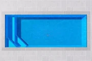 Cadence 5 fibreglass pool shell viewed from above