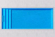 Horizon 8 fibreglass pool shell viewed from above