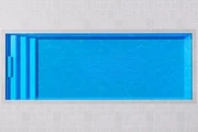 Horizon 9 fibreglass pool shell viewed from above