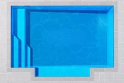 Malta 6 fibreglass pool shell viewed from above