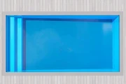 Odyssey fibreglass pool shell viewed from above