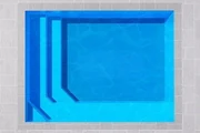 Pacific 4 Bay fibreglass pool shell viewed from above