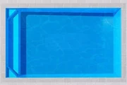 Pacific 4 Patio Bay fibreglass pool shell viewed from above