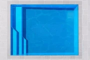 Pacific 4 Patio Left fibreglass pool shell viewed from above