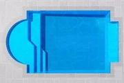 Pacific 4 Patio fibreglass pool shell viewed from above