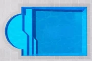 Pacific 4 fibreglass pool shell viewed from above