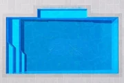 Pacific 5 Bay fibreglass pool shell viewed from above