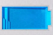 Pacific 5 Patio Left fibreglass pool shell viewed from above