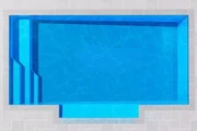 Pacific 5 Patio Right fibreglass pool shell viewed from above