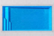 Pacific 5 Patio fibreglass pool shell viewed from above
