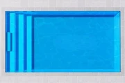 Pacific 5 fibreglass pool shell viewed from above