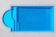Pacific 6 Patio Left fibreglass pool shell viewed from above