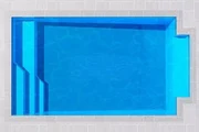 Pacific 6 Patio fibreglass pool shell viewed from above