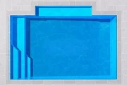 Pacific 6 fibreglass pool shell viewed from above